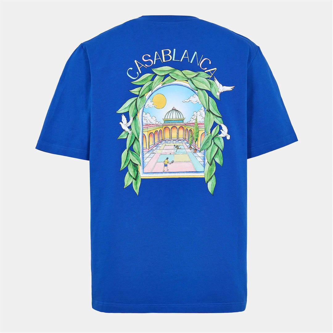 Casablanca Larche Tennis T Shirt Colbalt Blue