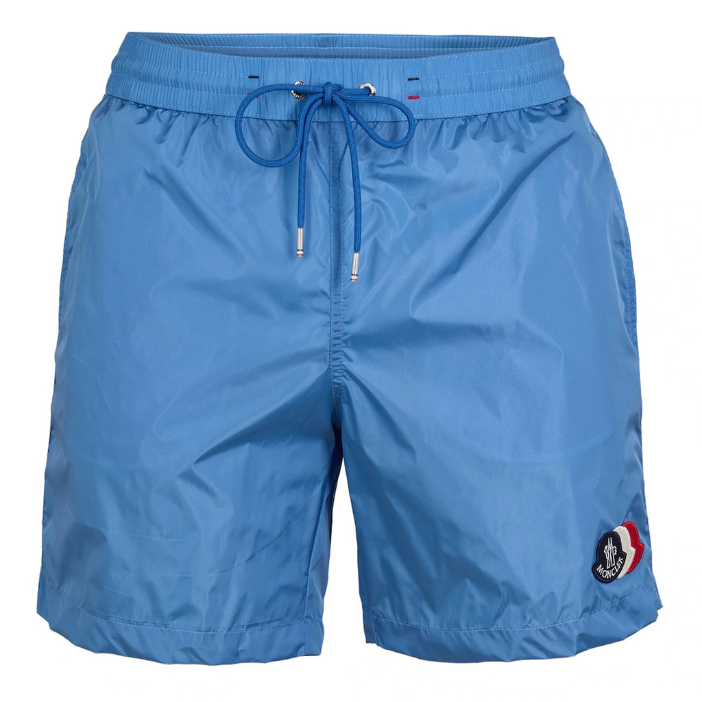 Moncler. Triple Logo Swim Shorts Sky Blue