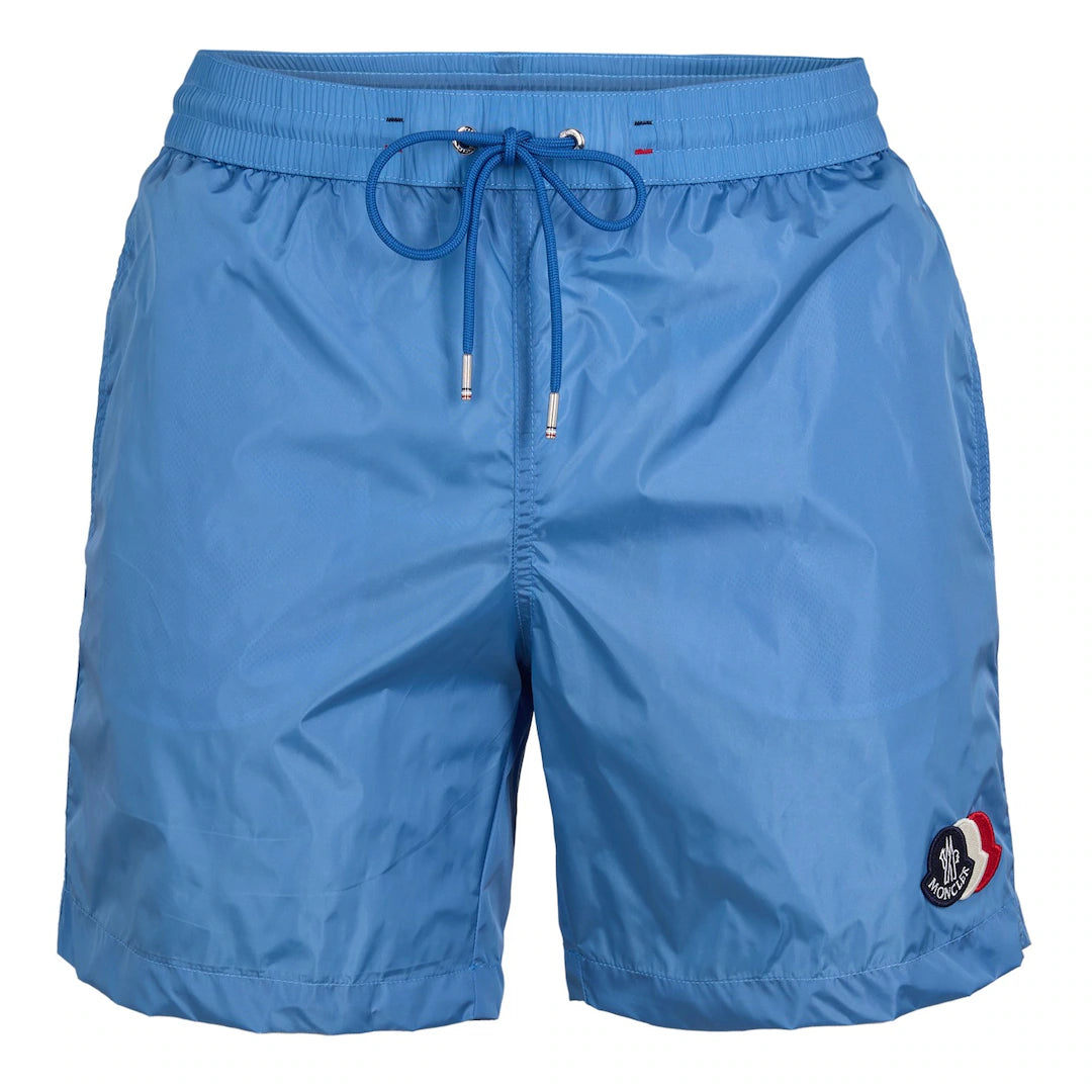 Moncler. Triple Logo Swim Shorts Sky Blue