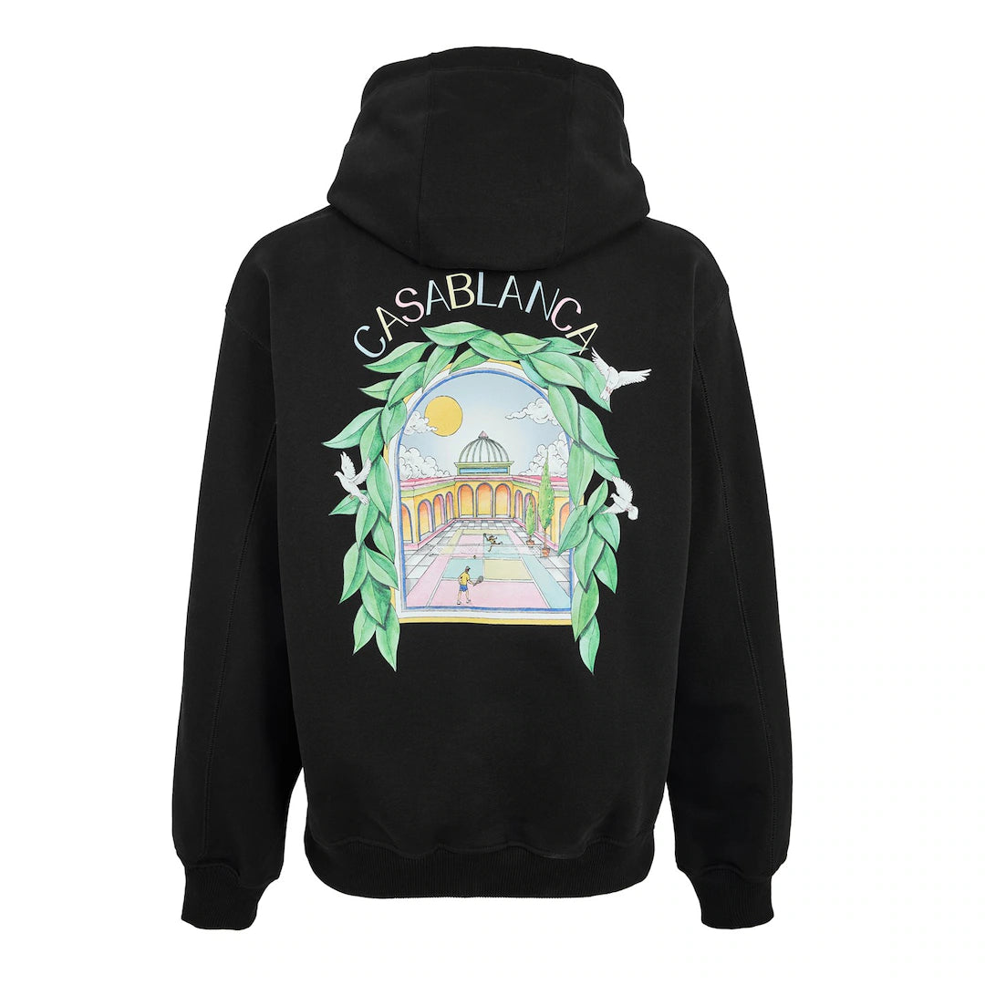 Casablanca Larche Tennis Hoodie Black