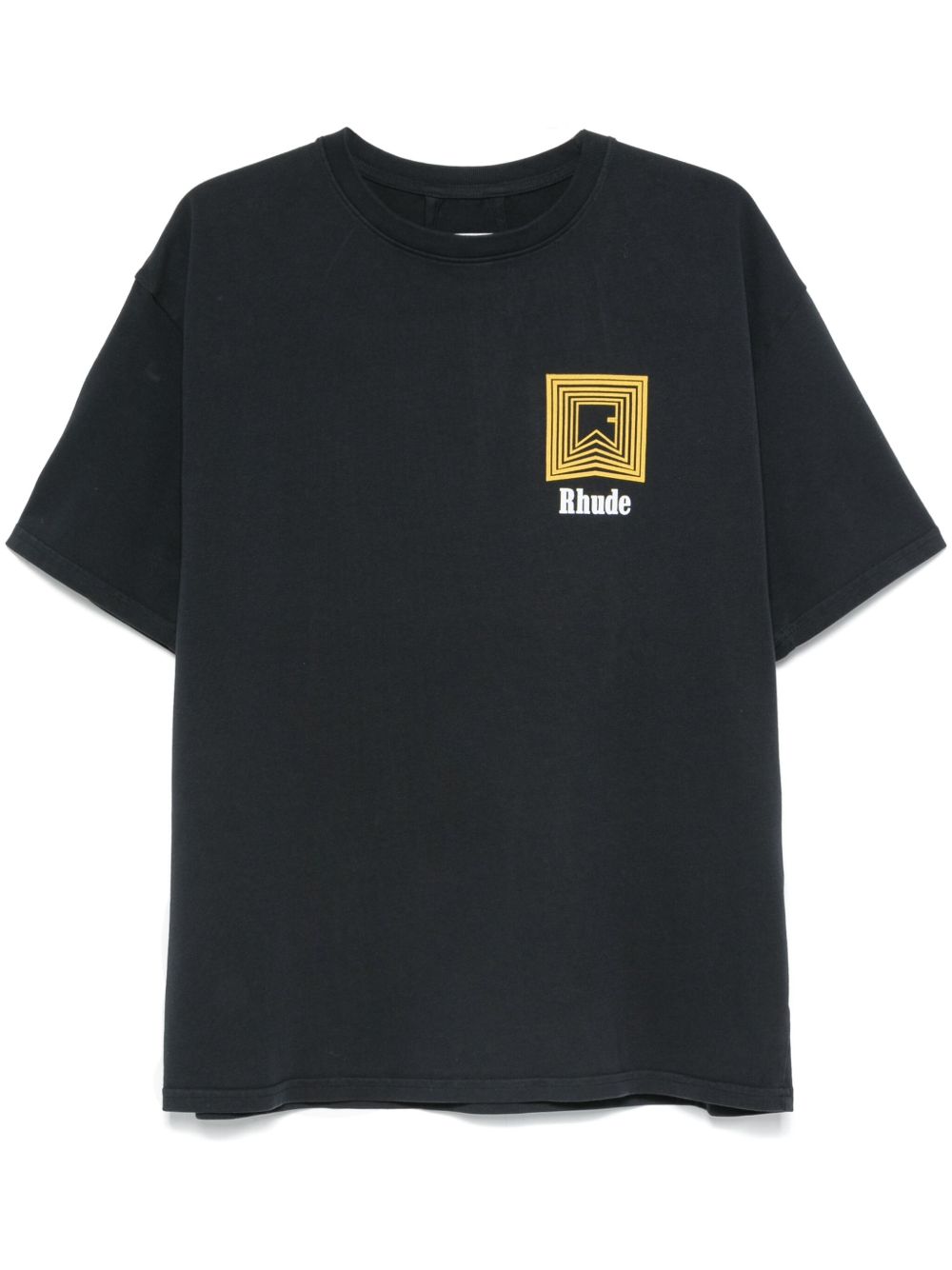 Rhude CHEVRON LOGO REPEAT TEE Black/Yellow