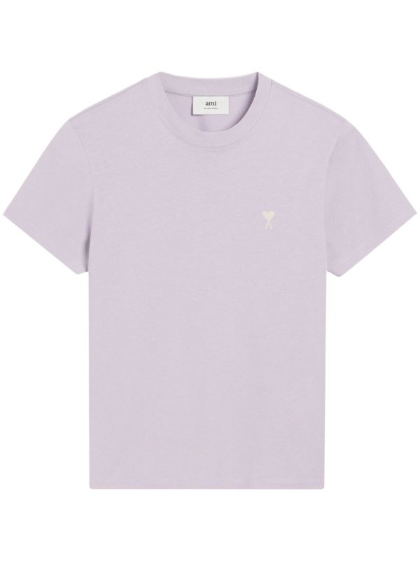 Ami Paris Logo T Shirt Lilac
