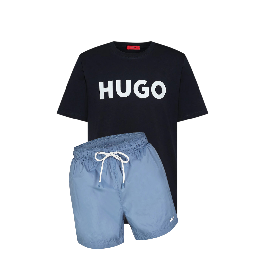 Hugo Logo Shorts Set Black/Blue