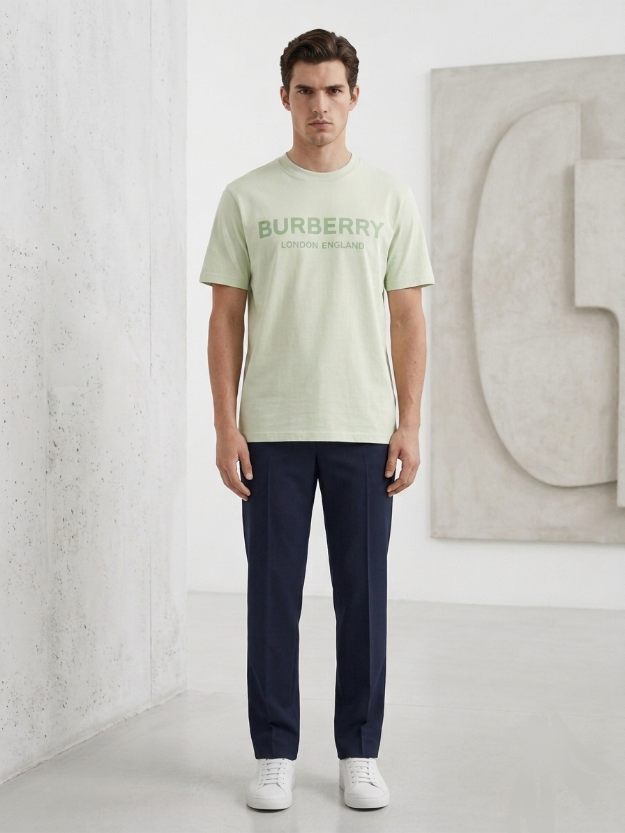 Burberry London Logo T Shirt Mint Green