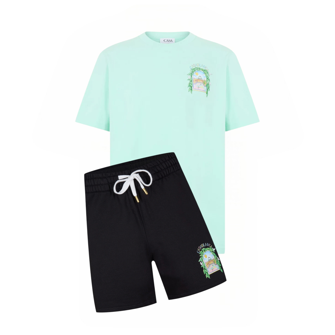 Casablanca L'Arche Shorts Set Black/Mint