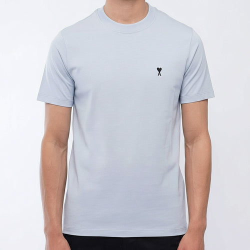 Ami Paris 'Ami De Coeur' Black Heart T-Shirt SKy Blue