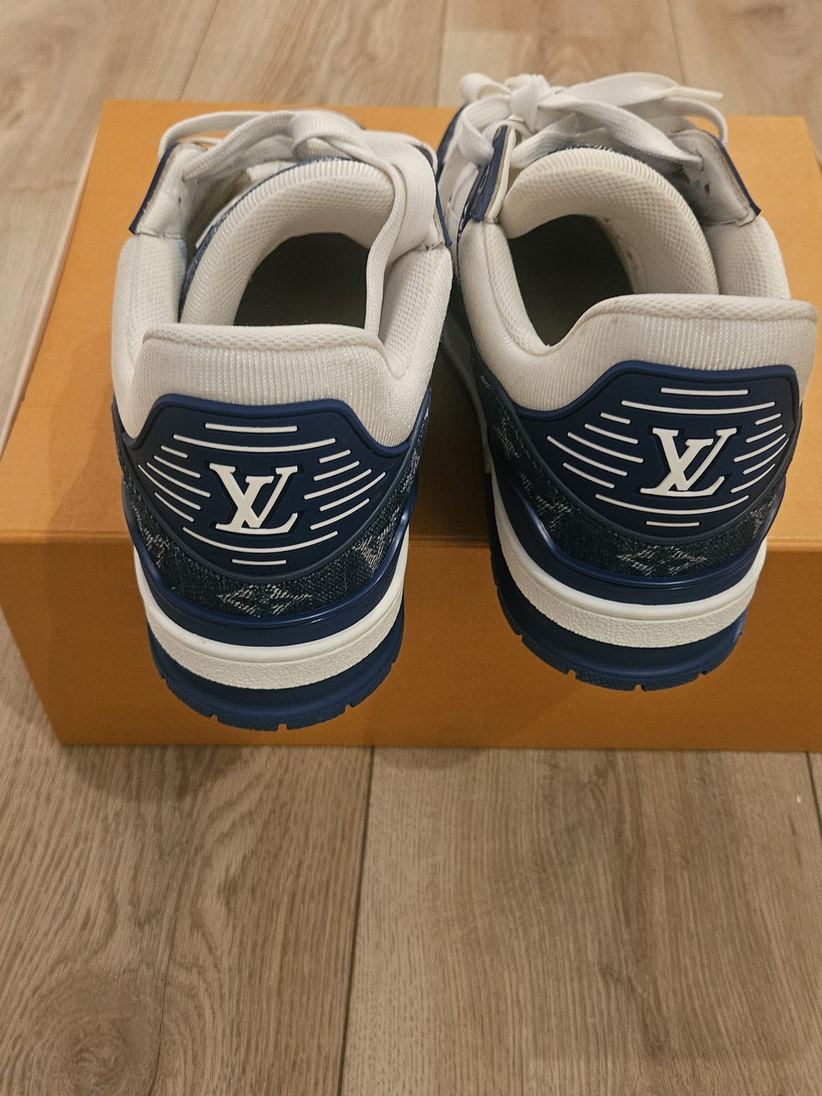 Louis Vuitton Blue White Trainers (Lightly Worn)