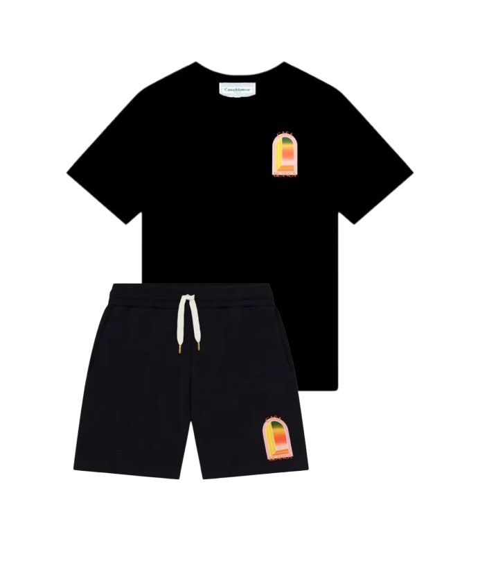 CASABLANCA BLACK GRADIENT SHORTS SET