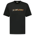 Burberry Check Logo Embroidered T Shirt Black