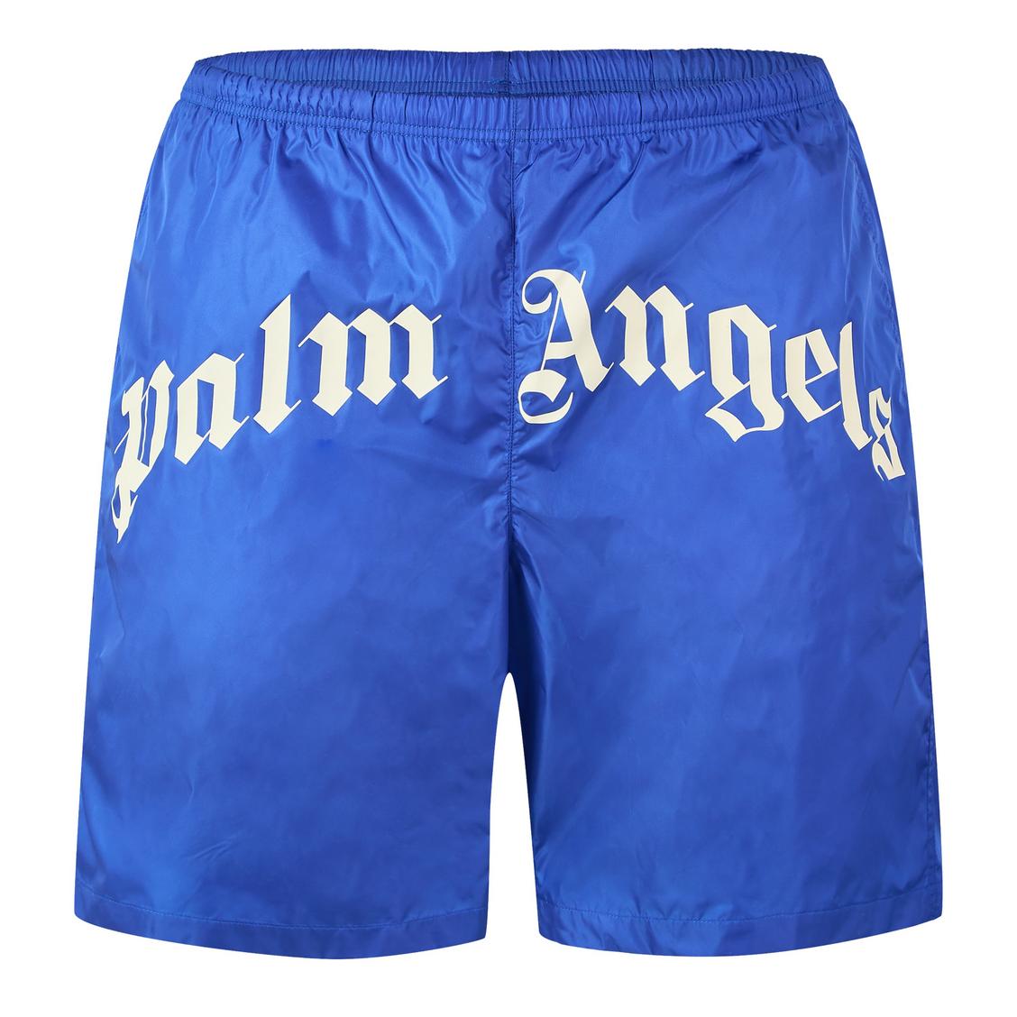 Palm Angels Logo Swim Shorts Royal Blue