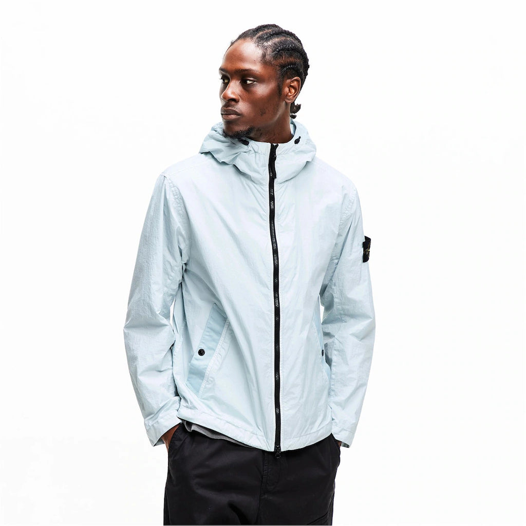 Stone Island Crinkle Rep Hooded Jacket Sky