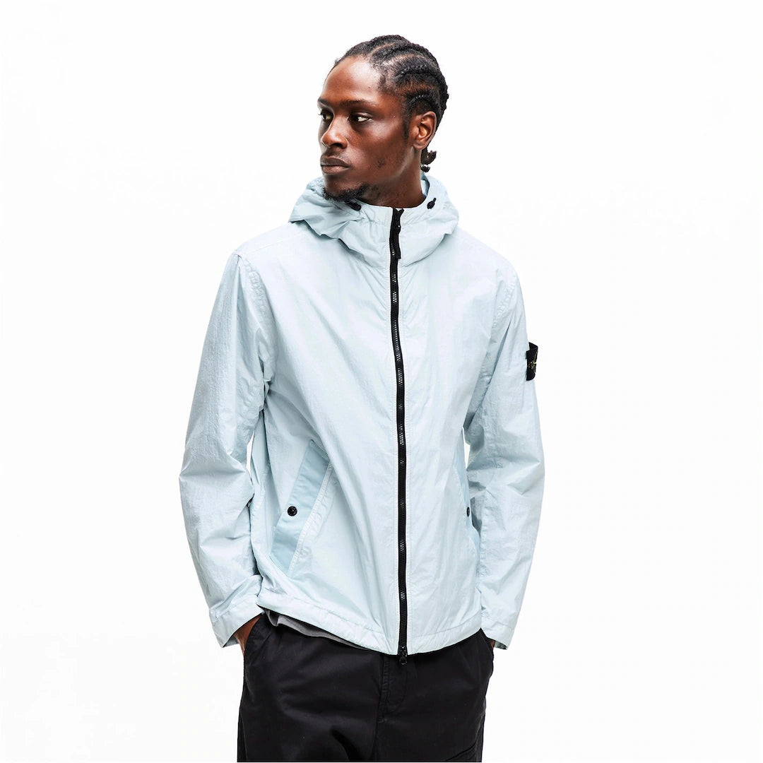 Stone Island Crinkle Rep Hooded Jacket Sky