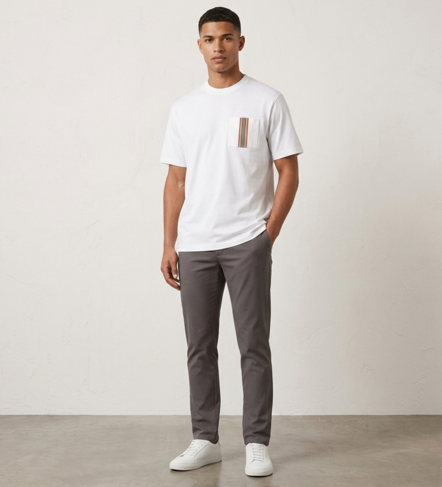 Burberry Check Pocket T Shirt White