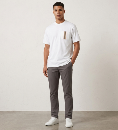 Burberry Check Pocket T Shirt White
