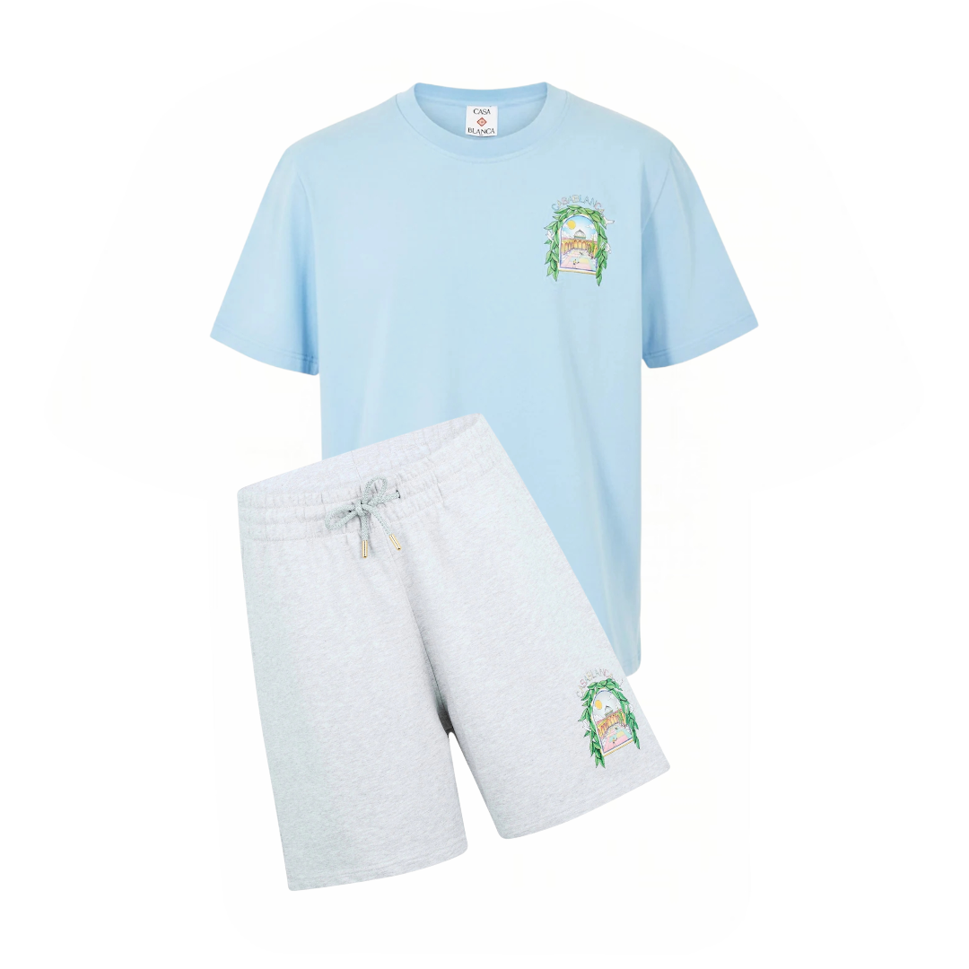 Casablanca L'Arche Shorts Set Grey/Sky