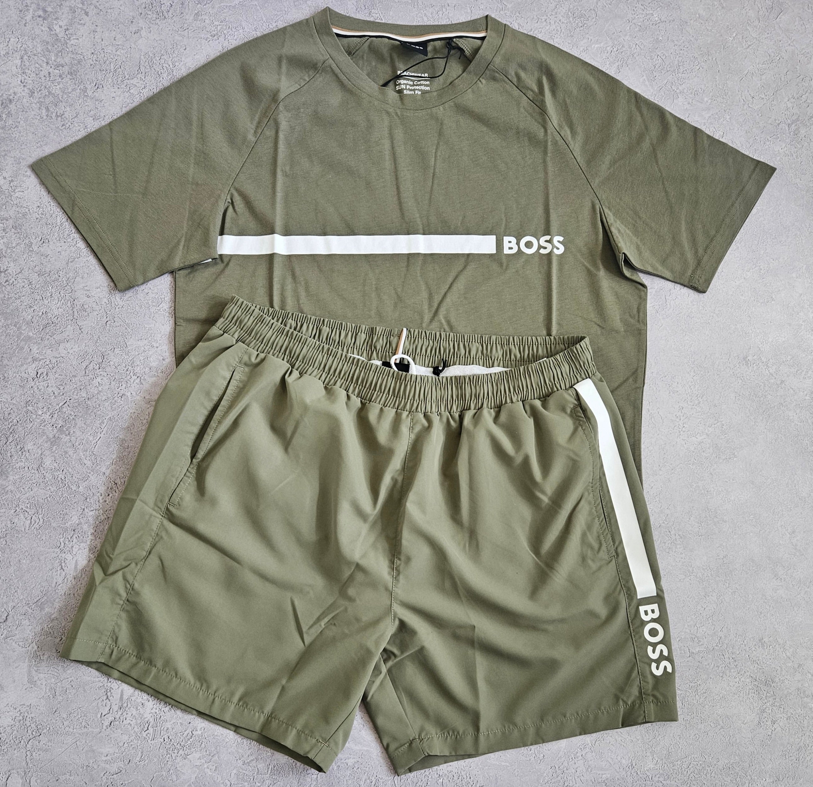 Hugo Boss Shorts Set Khaki Hugo Boss