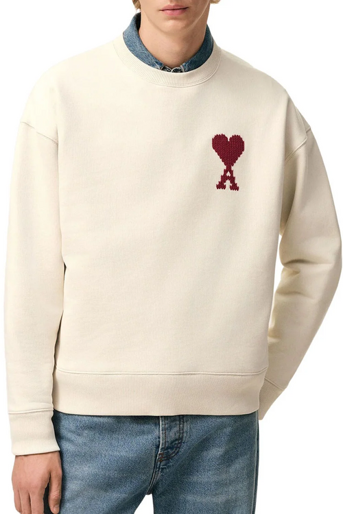 Ami Paris Moonlight Cotton 'AMI DE COEUR' Heavy Sweatshirt