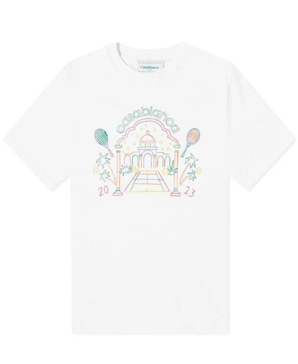 Casablanca Rainbow crayon T Shirt White
