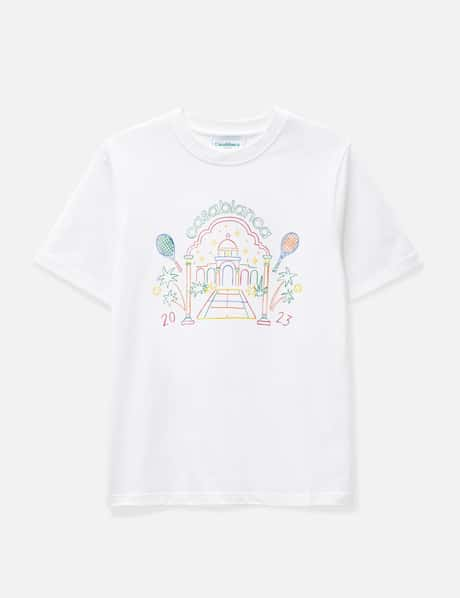 Casablanca Rainbow crayon T Shirt White