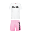 Hugo Logo Shorts Set White/Pink Hugo Boss