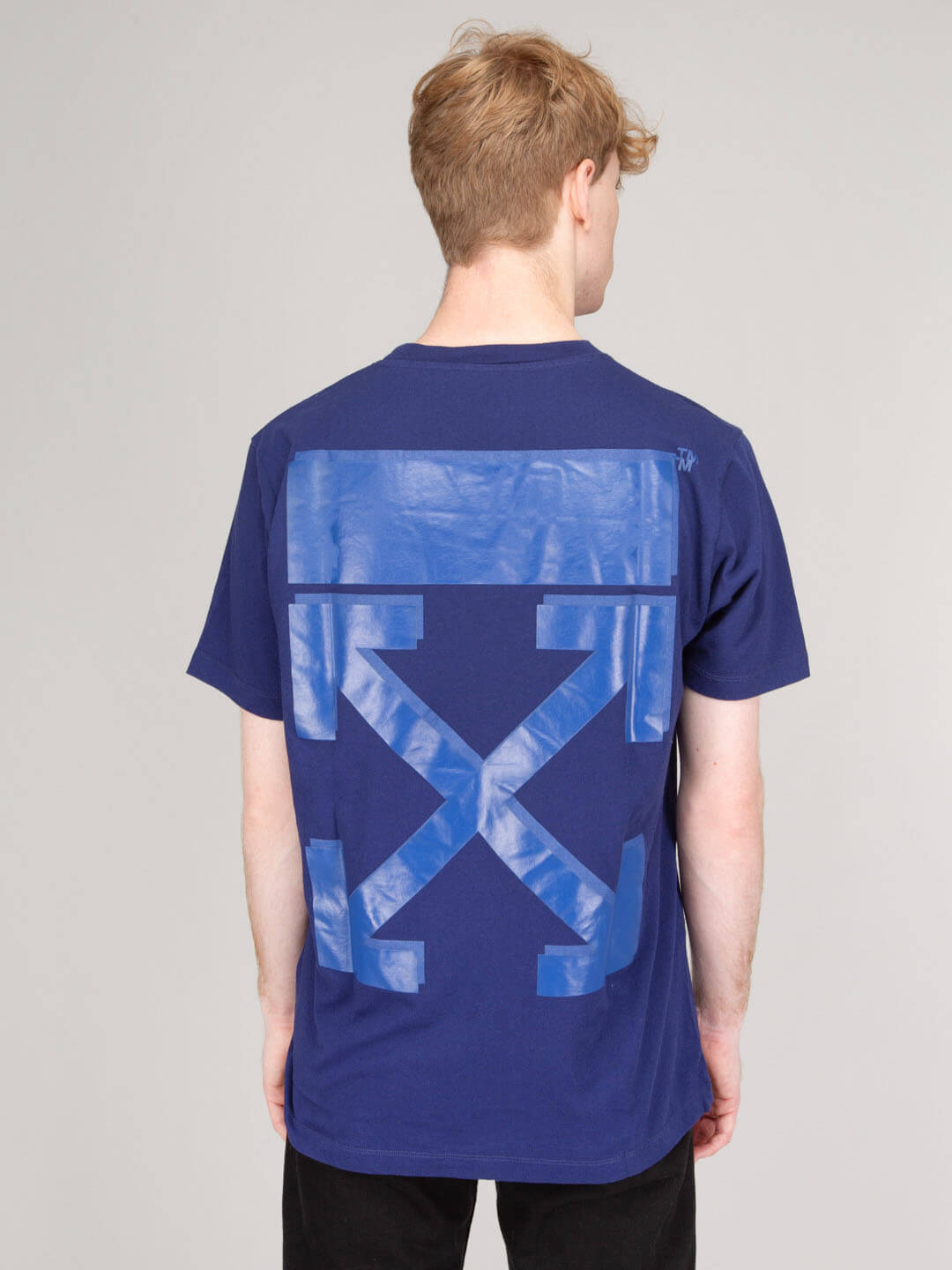 OFF WHITE Rubber ARROW T Shirt Navy Off White