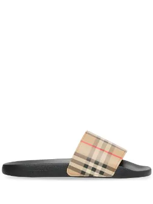 Burberry Check Sliders Woman's Burberry
