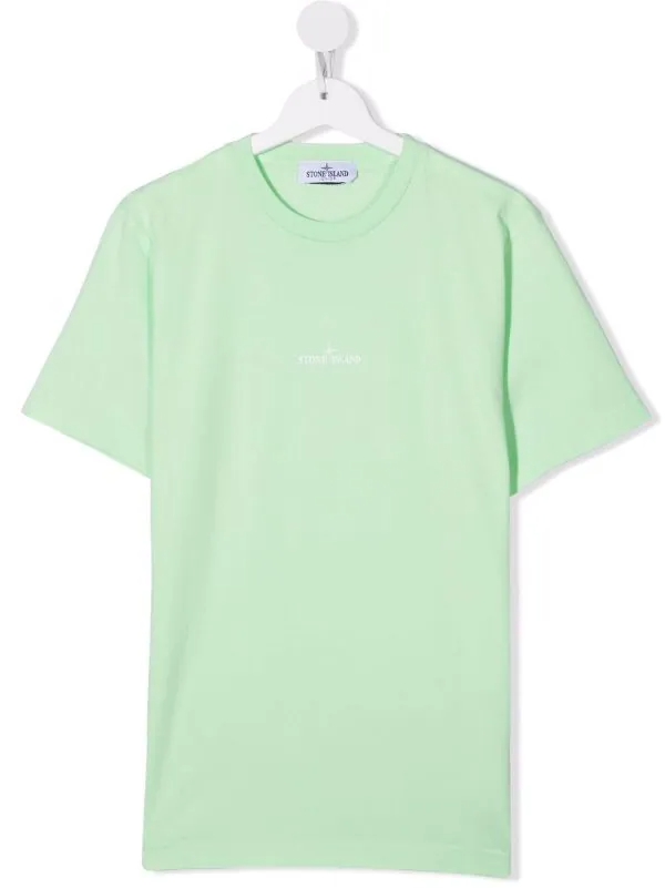 Stone Island Boys Logo Print T Shirt Green