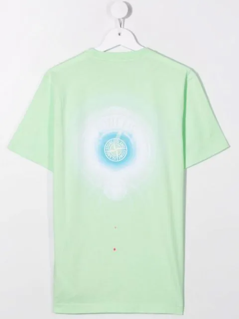Stone Island Boys Logo Print T Shirt Green Stone Island