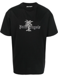 Palm Angels Outline Logo T Shirt Black Palm Angels