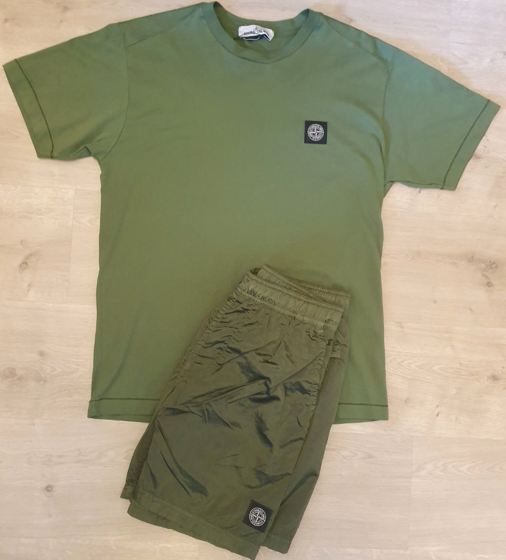 Stone Island Shorts Set Olive Stone Island