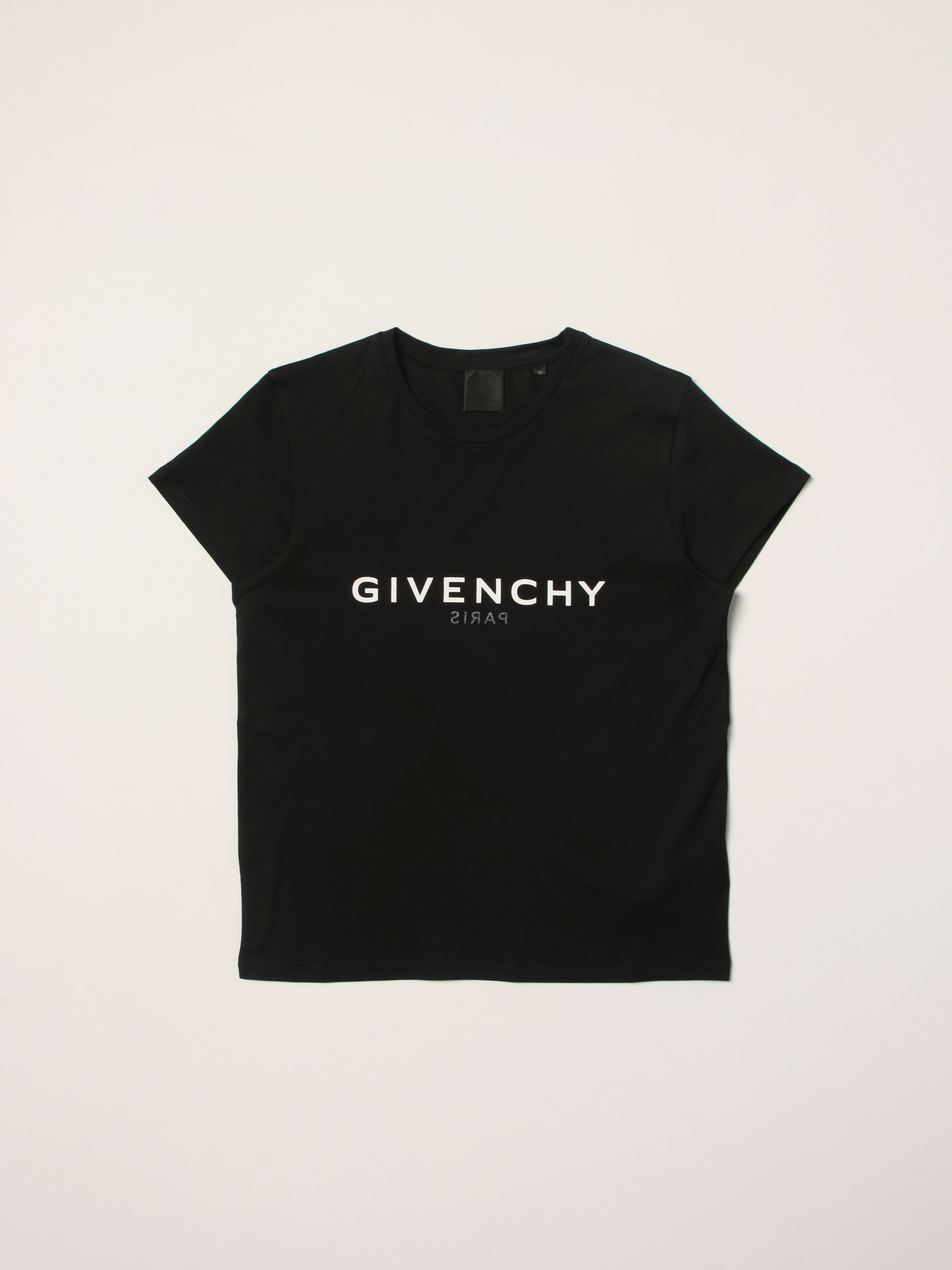 Girls Givenchy Paris Reverse Logo T-Shirt Black