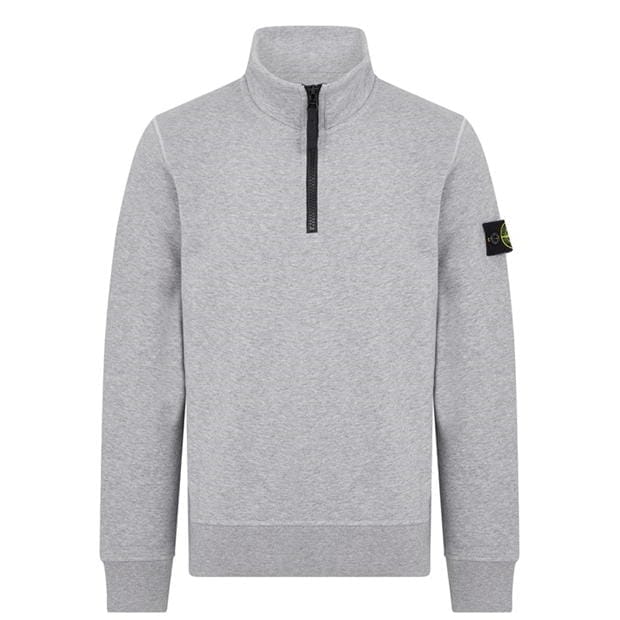 Kids Stone Island Half Zip Jumper Grey