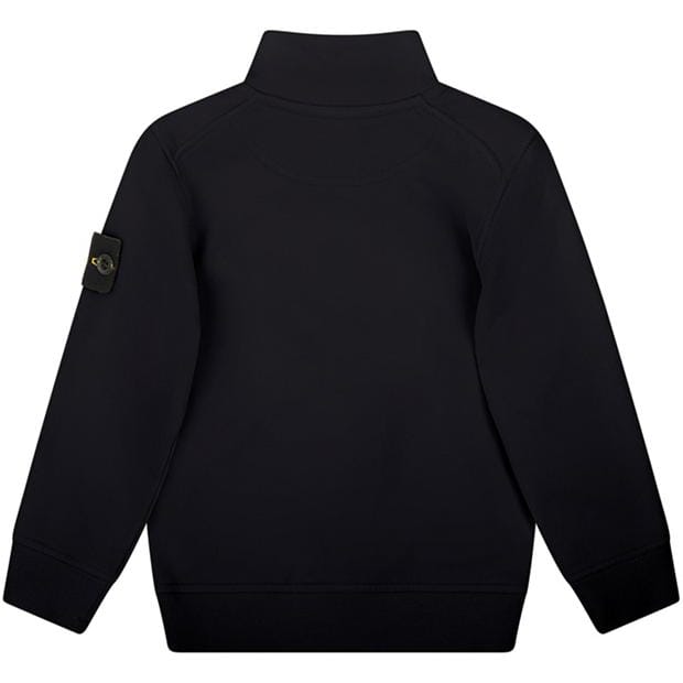 Kids Stone Island Half Zip Jumper Black