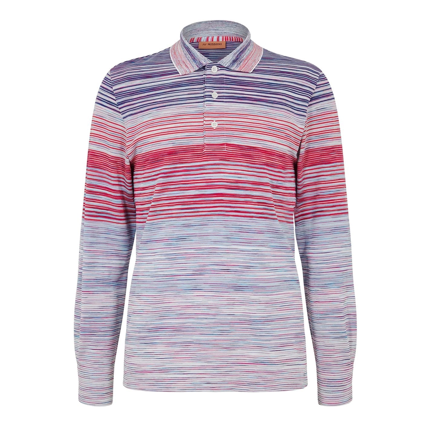 Missoni Mix Long sleeve Polo Shirt Red Missoni