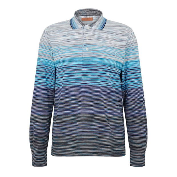 Missoni Mix Long sleeve Polo Shirt Blue Missoni