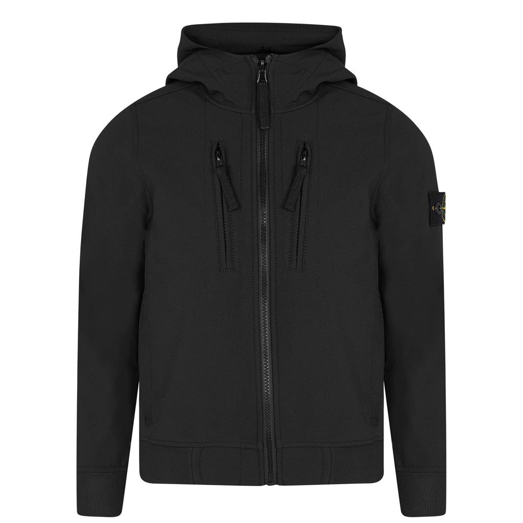 Kids Stone Island Soft Shell Jacket Black Stone Island Kids