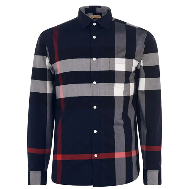 Burberry Somerton Check Shirt Navy Burberry