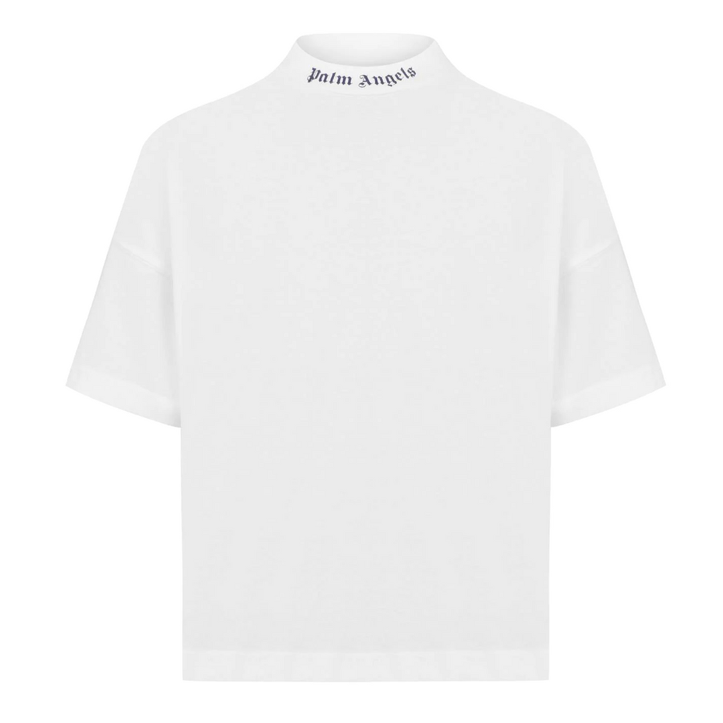 Kids Palm Angels Logo T Shirt White Palm Angels Kids