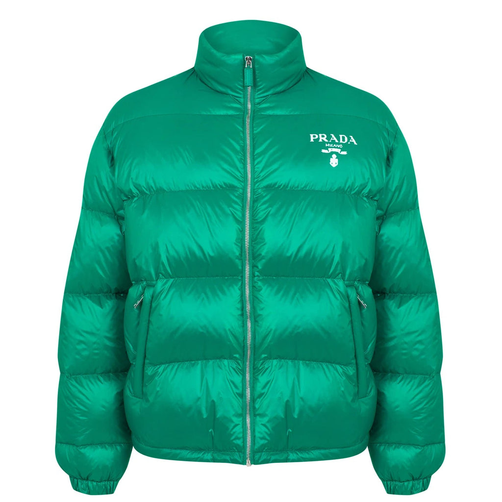 Prada Nylon Bomber Jacket Green Prada