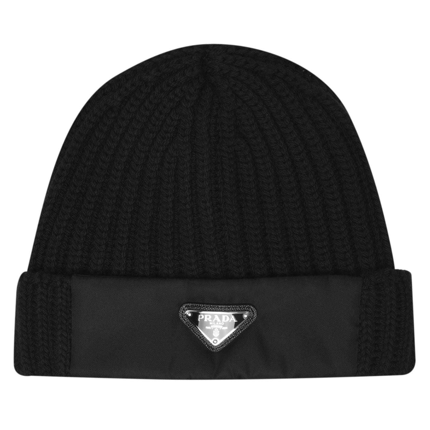 Prada Triangle Logo Beanie Hat Prada