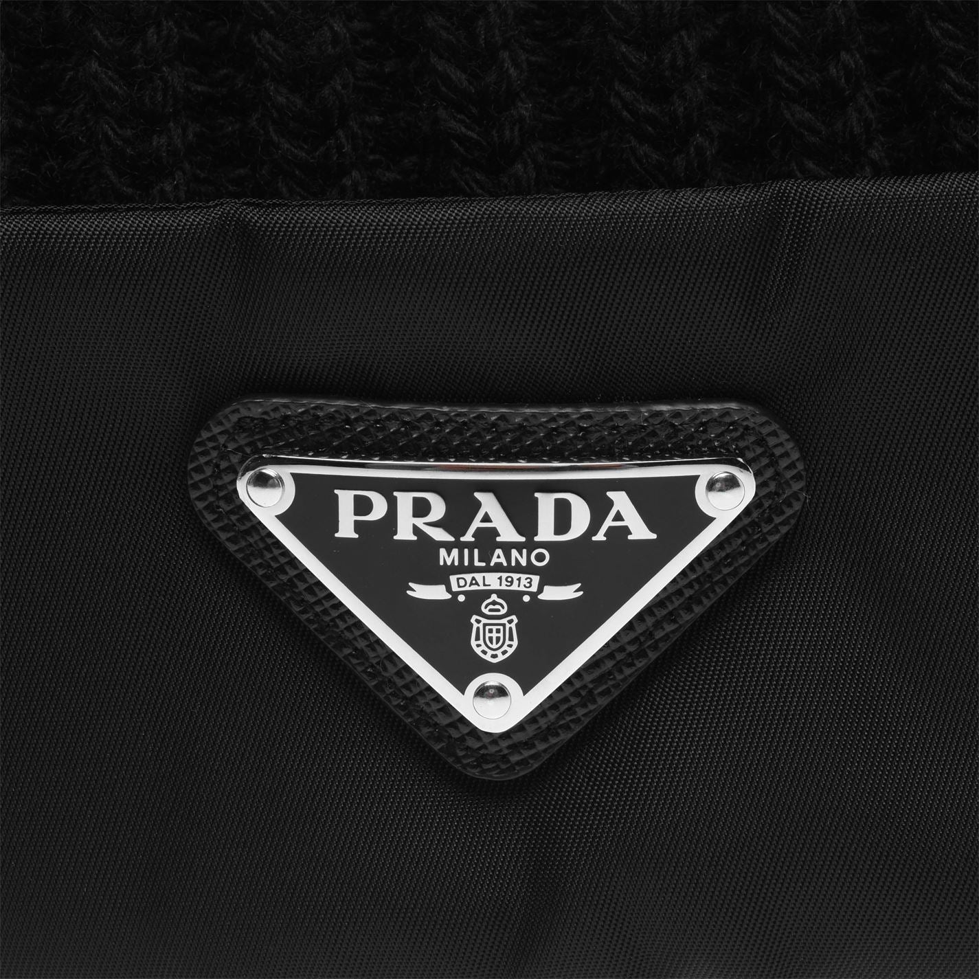 Prada Triangle Logo Beanie Hat Prada