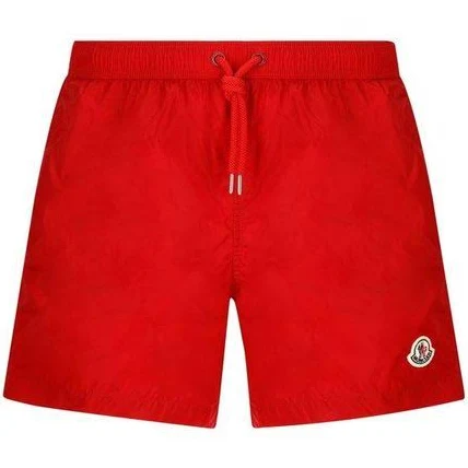 Moncler. Logo Swim Shorts Red Moncler