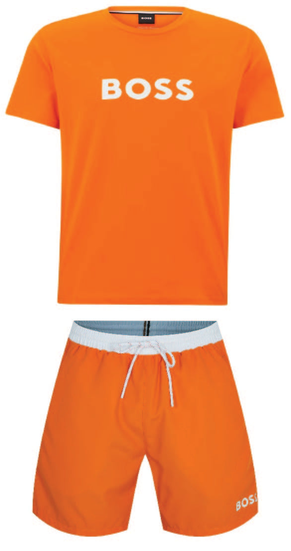 Hugo Boss Logo Shorts Bright Orange Hugo Boss
